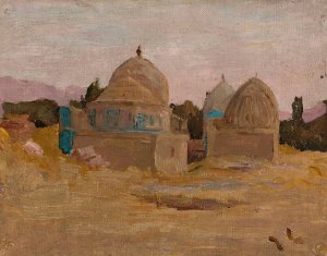 Samarkand - Shah-i-Zinda mosque From the journey to Turkestan by Jan Ciaglinski Oil Painting
