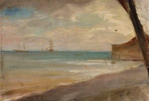 Sea in Yalta. From the journey to Crimea by Jan Ciaglinski Oil Painting