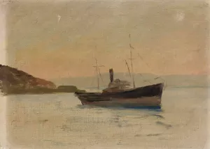 Ship on the Black Sea. From the journey to Constantinople by Jan Ciaglinski Oil Painting