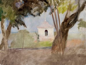 Shrine in Talashkino - northern side study by Jan Ciaglinski Oil Painting