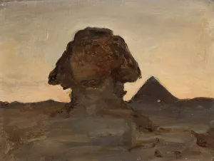 Sphinx by the moonlight. From the journey to Egypt by Jan Ciaglinski Oil Painting
