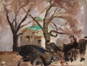 Springtime on the on the Yelagin Island in Petersburg by Jan Ciaglinski Oil Painting