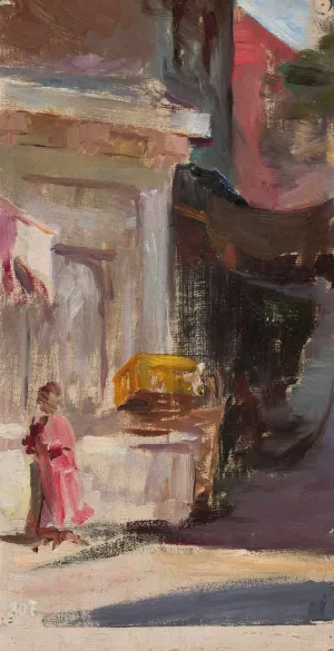 Street fragment. From the journey to Constantinople Oil painting by Jan Ciaglinski