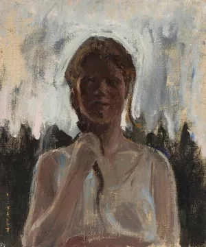 Study of a girl by Jan Ciaglinski Oil Painting