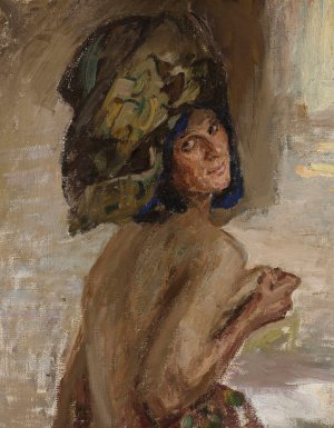 Study of a woman for the painting 'East' by Jan Ciaglinski Oil Painting