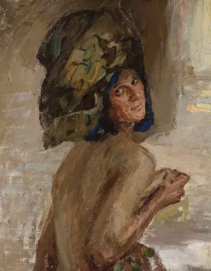 Study of a woman for the painting 'East' by Jan Ciaglinski Oil Painting