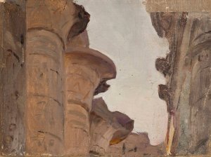 Temple capital. From the journey to Egypt by Jan Ciaglinski Oil Painting