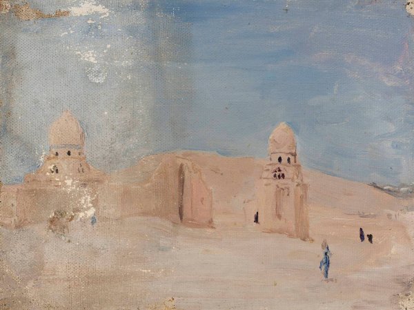 Temple. From the journey to Egypt 4  by Jan Ciaglinski - Hand-Painted Oil Painting Reproduction