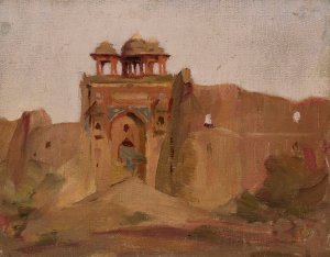 Temple. From the journey to India by Jan Ciaglinski Oil Painting