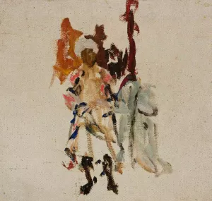 Turkestan - sketch of an inhabitant of Bukhara. From the journey to Turkestan by Jan Ciaglinski Oil Painting