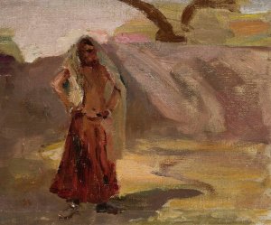 Udaipur - Hindu girl. From the journey to India by Jan Ciaglinski Oil Painting