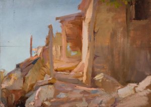 View from Alupka. From the journey to Crimea Oil painting by Jan Ciaglinski