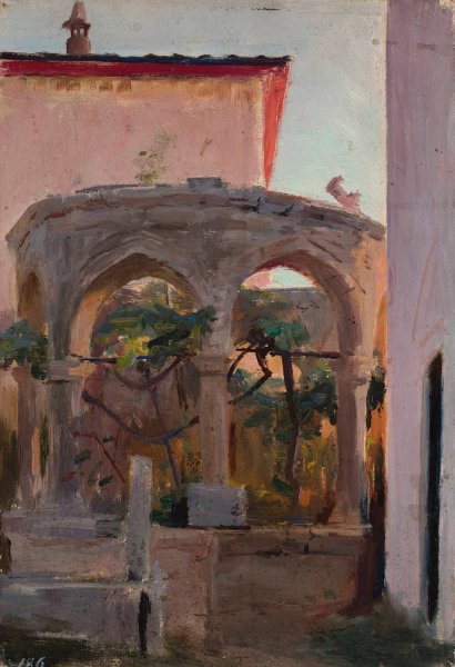 View from Bakhchisaray. From the journey to Crimea  by Jan Ciaglinski - Hand-Painted Oil Painting Reproduction