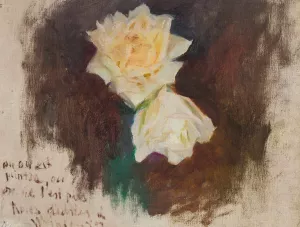 White roses by Jan Ciaglinski Oil Painting