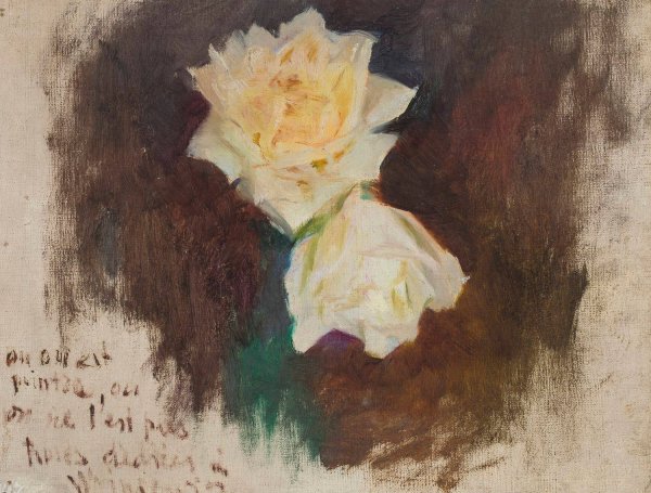 White roses  by Jan Ciaglinski - Hand-Painted Oil Painting Reproduction