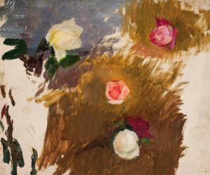 Yalta-flowers by Jan Ciaglinski Oil Painting