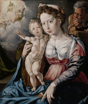De Heilige Familie by Jan Cornelisz Vermeyen Oil Painting