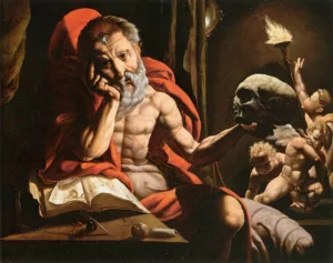 St Jerome Meditating by Jan Cornelisz Vermeyen - Oil Painting Reproduction
