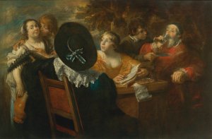 A Merry Company by Jan Cossiers Oil Painting