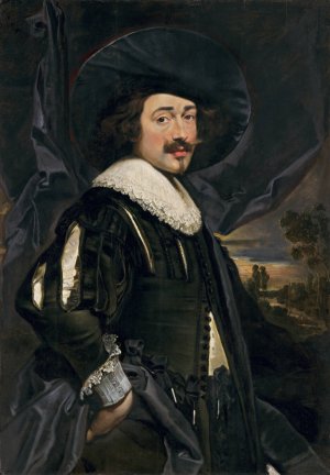 Portrait of a Man in a Wide-Brimmed Hat by Jan Cossiers Oil Painting