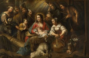 The Adoration of the Sheperds by Jan Cossiers Oil Painting