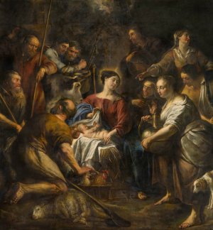 The Adoration of the Shepherds Oil painting by Jan Cossiers