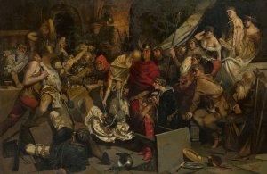 Bloody feast of Count Gero by Jan Czeslaw Moniuszko Oil Painting