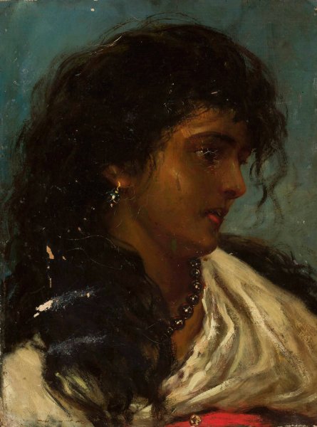 Main Product Photo of Gypsy Woman  Painting by Jan Czeslaw Moniuszko