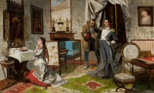 Uhlan's homecoming by Jan Czeslaw Moniuszko Oil Painting