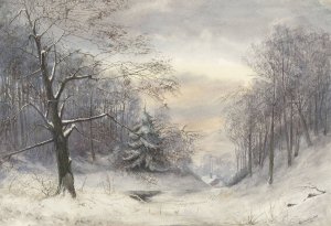 Winterlandschap Oil painting by Jan Daniel Cornelis Carel Willem Baron De Constant Rebecque