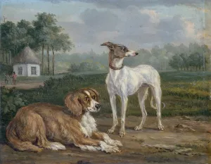 Two Dogs by Jan Dasveldt Oil Painting