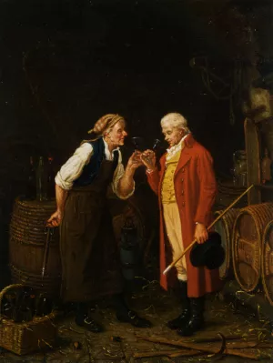 In The Wine Cellar by Jan David Col - Oil Painting Reproduction