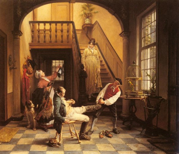 Main Product Photo of Retour de Chasse Painting by Jan David Col