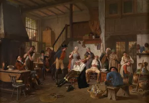 Shaving Day by Jan David Col Oil Painting