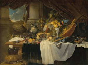 A banquet still life by Jan Davidsz De Heem Oil Painting