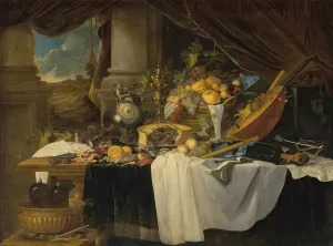A banquet still life by Jan Davidsz De Heem Oil Painting