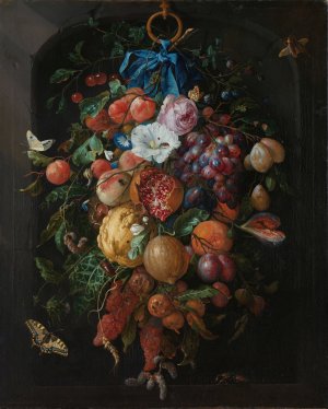 Festoon of Fruit and Flowers by Jan Davidsz De Heem Oil Painting