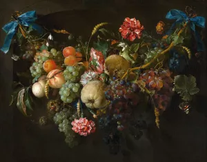 Garland of Fruit and Flowers by Jan Davidsz De Heem Oil Painting