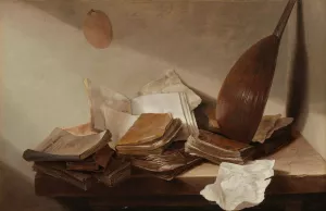 Still Life with Books by Jan Davidsz De Heem Oil Painting