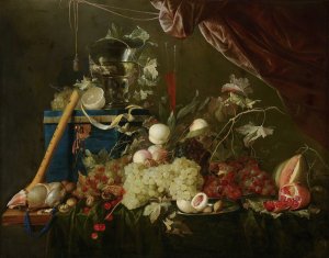 Sumptuous Fruit Still Life with Jewellery Box by Jan Davidsz De Heem Oil Painting
