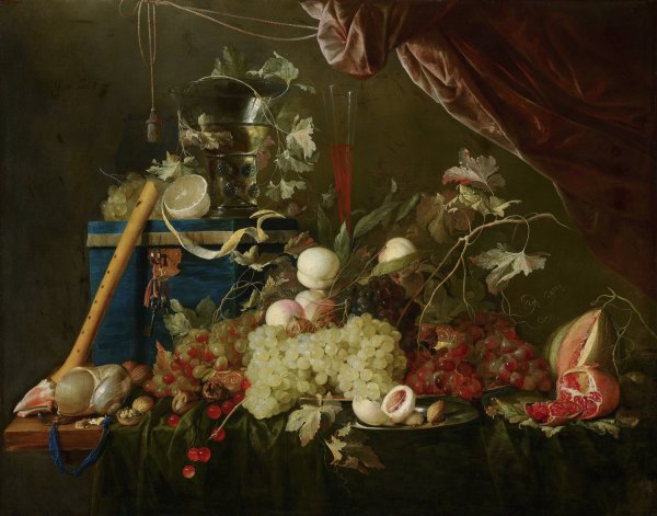 Sumptuous Fruit Still Life with Jewellery Box  by Jan Davidsz De Heem - Hand-Painted Oil Painting Reproduction