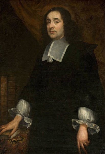 Main Product Photo of Portrait of a man at the table covered with a carpet Painting by Jan De Baen