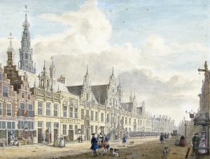 Het stadhuis van Leiden by Jan De Beijer Oil Painting