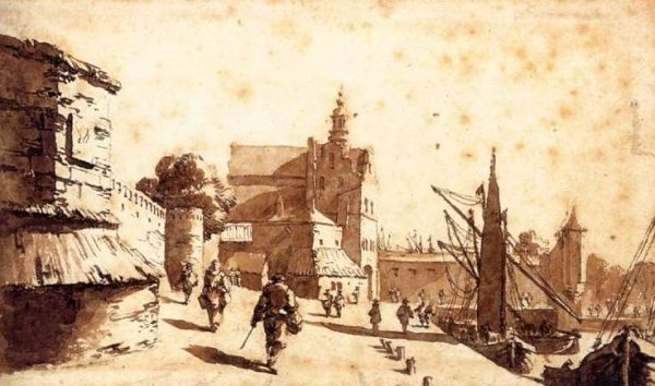 The Schiedam Gate at Delft by Jan De Bisschop - Hand-Painted Oil Painting Reproduction