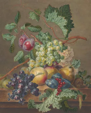 Stilleven met vruchten by Jan De Bruyn Oil Painting