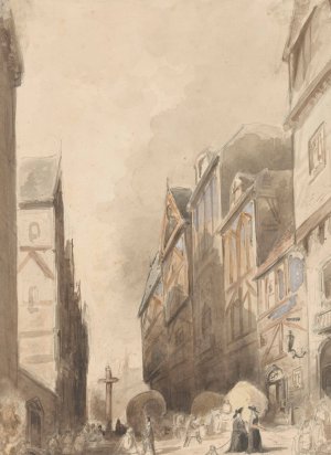 Gezicht in een buitenlandse stad by Jan Diederikus Kruseman Oil Painting