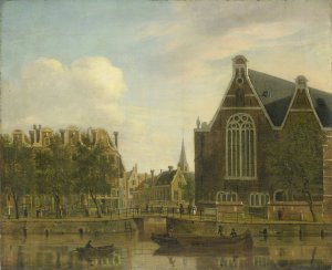 The so-called Boerenverdriet on the Spui, Amsterdam by Jan Ekels The Elder Oil Painting