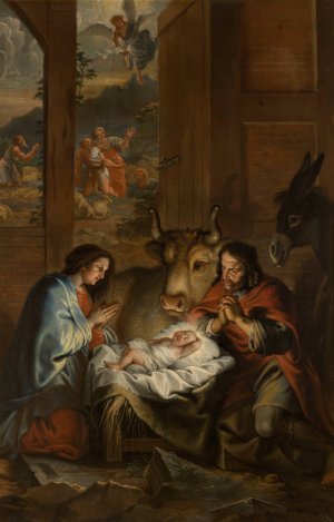 The Nativity by Jan Erasmus Quellinus Oil Painting