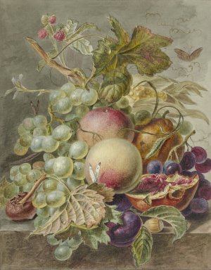 Stilleven met vruchten by Jan Evert Morel Oil Painting