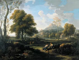 Classical Landscape by Jan Frans Van Bloemen Oil Painting